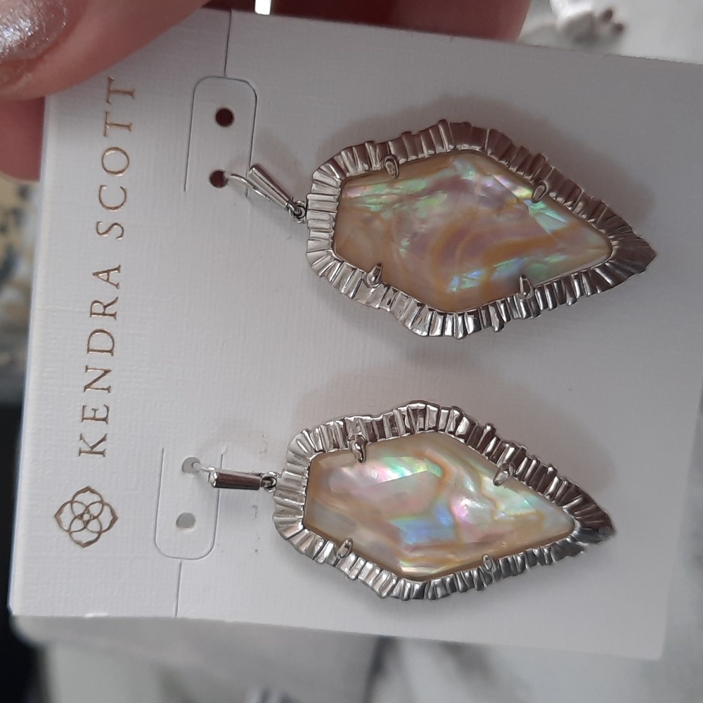 Kendra Scott Tessa Drop Abalone Earrings NWT Iridescent